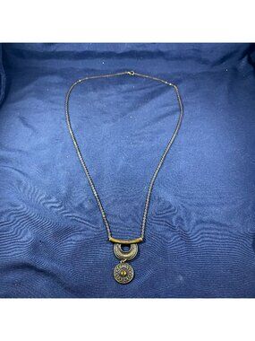 Boho-Inspired Geometric Pendant Necklace With Antique Gold Finish